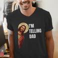 I'm Telling Dad Religious Christian Jesus Meme Men's V-Neck T-Shirt