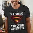 I'm A Twin DAD-What's Your Superpower Men's V-Neck T-Shirt