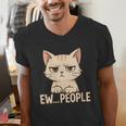 Introvert Anime Cat Ew People Men's V-Neck T-Shirt Introvert Anime Cat Ew People Men's V-Neck T-Shirt