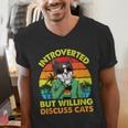 Introvert Cats Sarcasm Cat Lover Introverts Men's V-Neck T-Shirt Introvert Cats Sarcasm Cat Lover Introverts Men's V-Neck T-Shirt