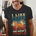 Introvert Fox Animal Lover Saying Loner Antisocial Men's V-Neck T-Shirt Introvert Fox Animal Lover Saying Loner Antisocial Men's V-Neck T-Shirt