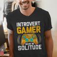 Introvert Gamer Video Games Anti Social Team Player Men's V-Neck T-Shirt
