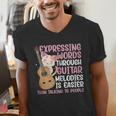 Introvert Guitarist Expressing Words Through Guitar Melody Men's V-Neck T-Shirt Introvert Guitarist Expressing Words Through Guitar Melody Men's V-Neck T-Shirt