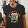 Introvert Relaxation Me Myself And Silence Summer Vacation Men Women Men's V-Neck T-Shirt