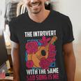 Introvert Singers Singing Sad Song Classical Music Lovers Men's V-Neck T-Shirt