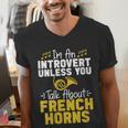 Im Introvert Unless You Talk About French Horns Men's V-Neck T-Shirt
