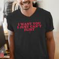 Introvert Valentines Day I Want You I Just Can't Flirt Men's V-Neck T-Shirt Introvert Valentines Day I Want You I Just Can't Flirt Men's V-Neck T-Shirt