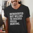 Introverted But Fossil Hunting Introvert Fossil Hunter Men's V-Neck T-Shirt Introverted But Fossil Hunting Introvert Fossil Hunter Men's V-Neck T-Shirt