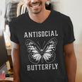Introverted Introvert Antisocial Butterfly Men's V-Neck T-Shirt Introverted Introvert Antisocial Butterfly Men's V-Neck T-Shirt