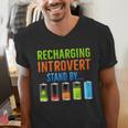 Introverted Recharging Introvert Saying Sarcasm Men's V-Neck T-Shirt Introverted Recharging Introvert Saying Sarcasm Men's V-Neck T-Shirt