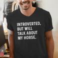 Introverted But Will Talk About My Horse Farm Rodeo Cowgirl Men's V-Neck T-Shirt Introverted But Will Talk About My Horse Farm Rodeo Cowgirl Men's V-Neck T-Shirt