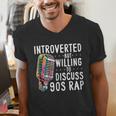 Introverted But Willing To Discuss 90s Rap Socially Awkward Men's V-Neck T-Shirt