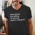 Introverted But Willing To Discuss Beach Volleyball Men's V-Neck T-Shirt Introverted But Willing To Discuss Beach Volleyball Men's V-Neck T-Shirt