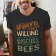 Introverted But Willing To Discuss Bees Animal Meme Men's V-Neck T-Shirt
