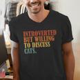 Introverted But Willing To Discuss Cats Introvert Men's V-Neck T-Shirt Introverted But Willing To Discuss Cats Introvert Men's V-Neck T-Shirt