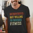 Introverted But Willing To Discuss Fitness Hobby Men's V-Neck T-Shirt