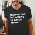 Introverted But Willing To Discuss Moose Introvert Men's V-Neck T-Shirt