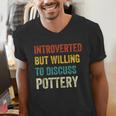 Introverted But Willing To Discuss Pottery Hobby Men's V-Neck T-Shirt Introverted But Willing To Discuss Pottery Hobby Men's V-Neck T-Shirt