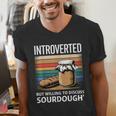 Introverted But Willing To Discuss Sourdough Vintage Baking Men's V-Neck T-Shirt Introverted But Willing To Discuss Sourdough Vintage Baking Men's V-Neck T-Shirt