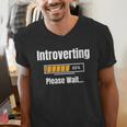 Introverting Please Wait Humor Sarcastic Geek Gamer Jokes Men's V-Neck T-Shirt