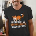 Introverts Cat Lover Introvert Antisocial Cats Anti Social Men's V-Neck T-Shirt