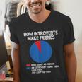 How Introverts Make Friends Sayings For Introverts Men's V-Neck T-Shirt