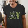 Introverts Sassy Saying Sassy Quote No Hugs Go Hug Cactus Men's V-Neck T-Shirt