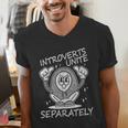 Introverts Unite Anti-Social Shy Person Joke Men's V-Neck T-Shirt Introverts Unite Anti-Social Shy Person Joke Men's V-Neck T-Shirt
