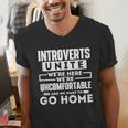 Introverts Unite Quiet Observer Introverted Antisocial Men's V-Neck T-Shirt Introverts Unite Quiet Observer Introverted Antisocial Men's V-Neck T-Shirt