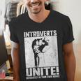 Introverts Unite Separately In Your Own Homes Introvert Men's V-Neck T-Shirt