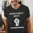 Introverts Unite Separately In Your Own Homes Sarcasm Men's V-Neck T-Shirt