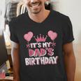 It's My Dad's Birthday Celebration Small Men's V-Neck T-Shirt