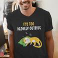It's Too Peopley Outside Introvert And Cat Lover Men Women Kids Men's V-Neck T-Shirt