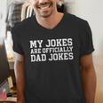 My Jokes Are Officially Dad Jokes Pregnancy Announcement Men's V-Neck T-Shirt