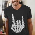 Just A Dad Who Always Came Back 2 Sided Skeleton Men's V-Neck T-Shirt