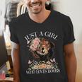 Just A Girl Who Loves Books Book Lover Reading For Women Men's V-Neck T-Shirt Just A Girl Who Loves Books Book Lover Reading For Women Men's V-Neck T-Shirt