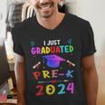 I Just Graduated Pre k Graduation 2024 Pre-Kindergarten Men's V-Neck T-Shirt