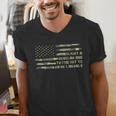 Just a Regular Dad Trying Not To Raise Liberals Camouflage Men's V-Neck T-Shirt