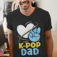 K-POP Dad Korean Lover K-Pop Music Cute Father Daddy Papa Men's V-Neck T-Shirt