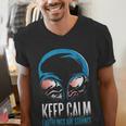 Keep Calm Earthlings Are Strange Alien Introvert Men's V-Neck T-Shirt Keep Calm Earthlings Are Strange Alien Introvert Men's V-Neck T-Shirt