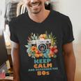 Keep Calm And Remember The 80s Retro Vintage Nostalgia Men's V-Neck T-Shirt