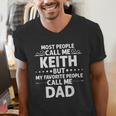 KEITH Name Father's Day Personalized Men Dad Men's V-Neck T-Shirt