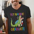 Kids 1st Grade Graduate Dinosaur Trex 1st Grade Graduation Men's V-Neck T-Shirt