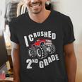 Kids I Crushed 2nd Grade Monster Truck School Graduation Men's V-Neck T-Shirt