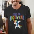 Kids Dabbing Unicorn Kindergarten Graduation See Ya Men's V-Neck T-Shirt