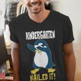 Kids Kindergarten Dabbing Penguin Nailed It Graduation Class 2021 Men's V-Neck T-Shirt