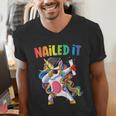 Kids Kindergarten Graduation Shirt Unicorn Graduate Nailed It Men's V-Neck T-Shirt