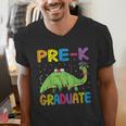 Kids Pre-K Graduate Brontosaurus Dino Pre Kindergarten Graduation Men's V-Neck T-Shirt