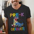 Kids Pre-K Graduate Dinosaur T-Rex Pre Kindergarten Graduation Men's V-Neck T-Shirt