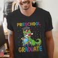 Kids Preschool Graduate T-Rex Dinosaur Preschool Graduation Men's V-Neck T-Shirt
